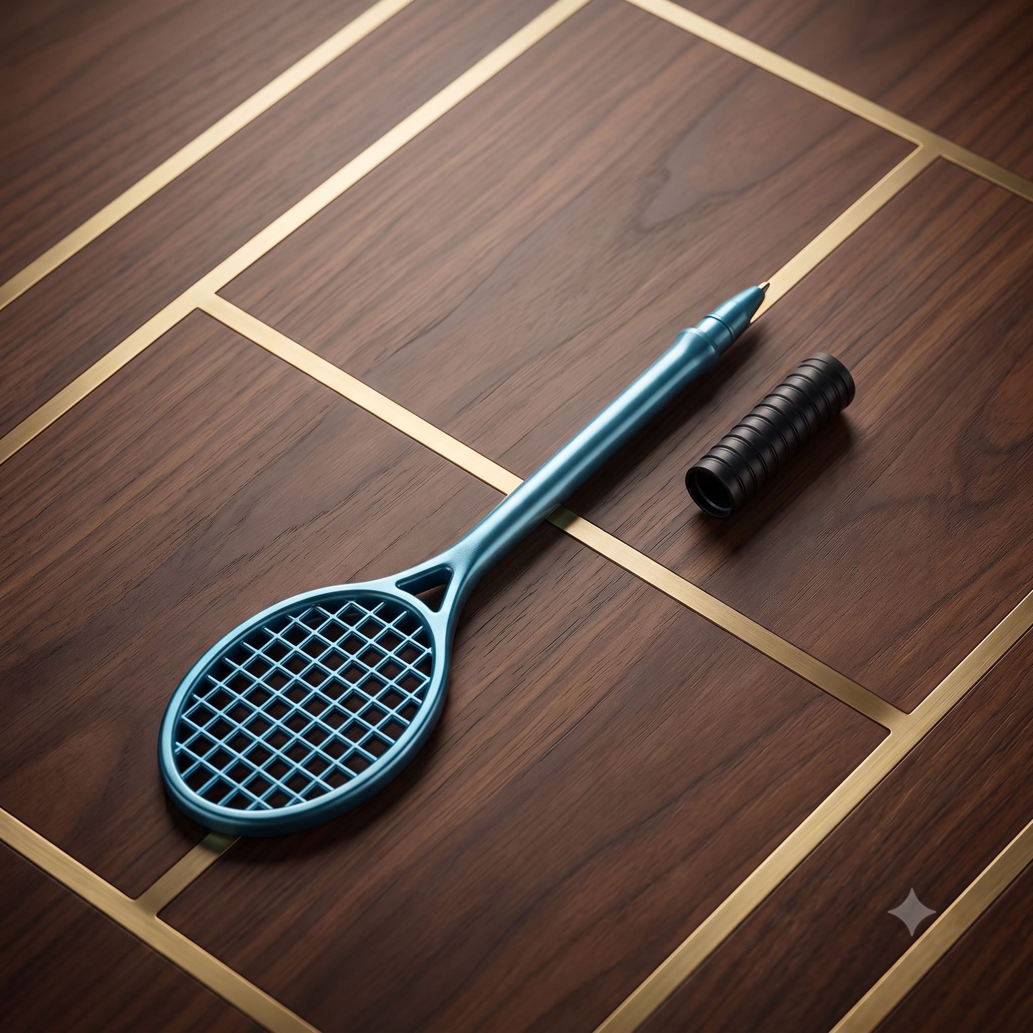 Badminton Racket Novelty Pen - Blue