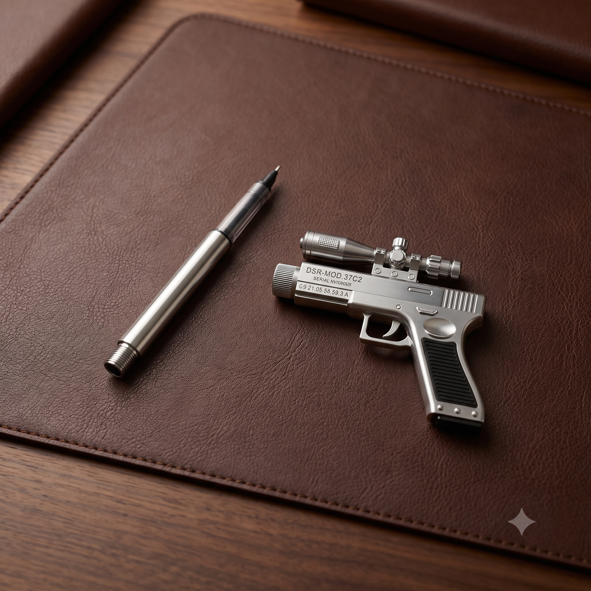 Sniper Pistol Novelty Pen - Silver