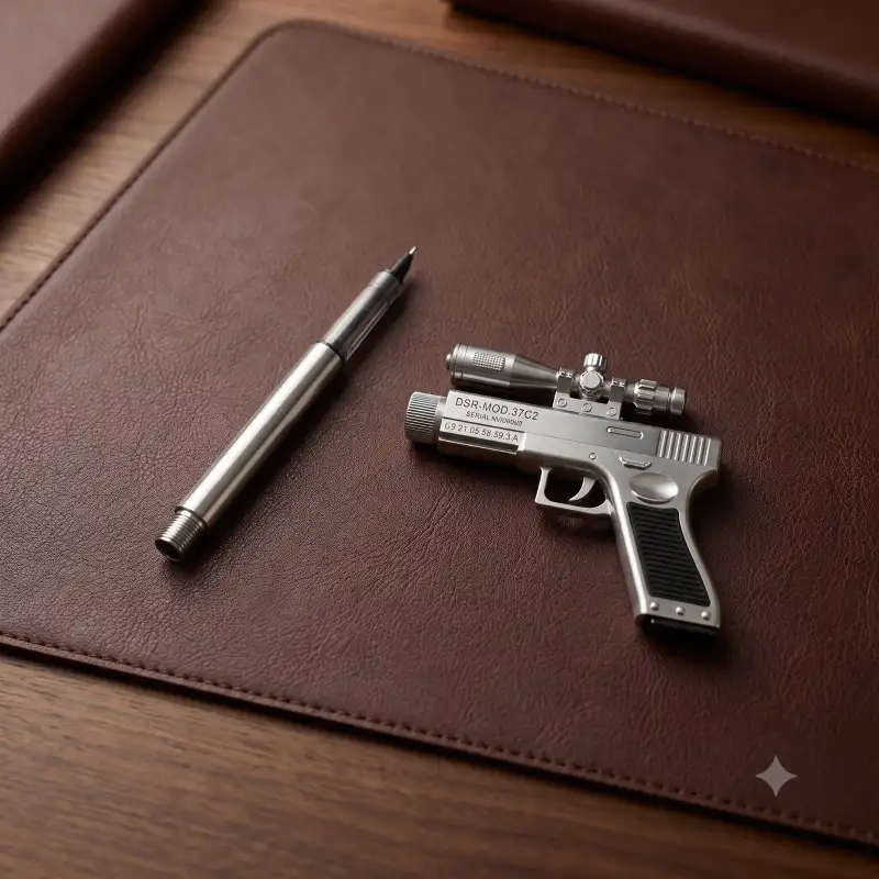 Sniper Pistol Novelty Pen - Silver