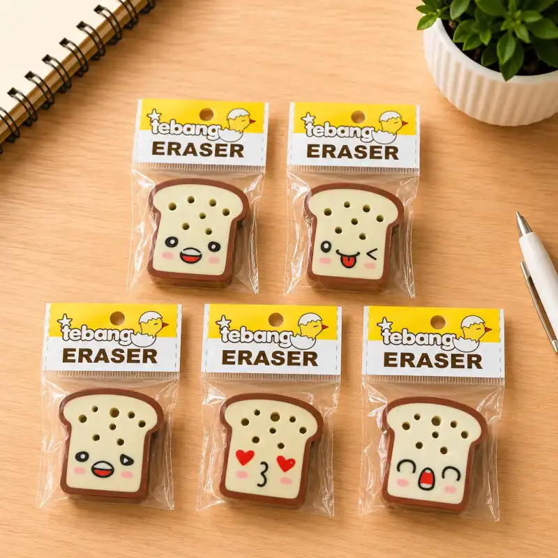 Toast Bread Eraser Set (5 Pieces)