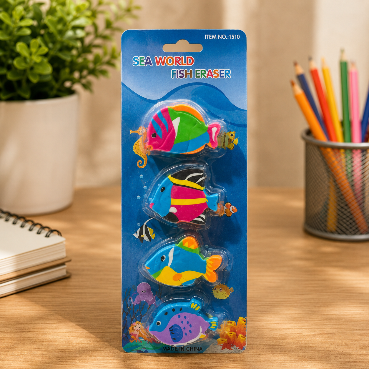 Sea World Fish Eraser Set (4 Pieces)