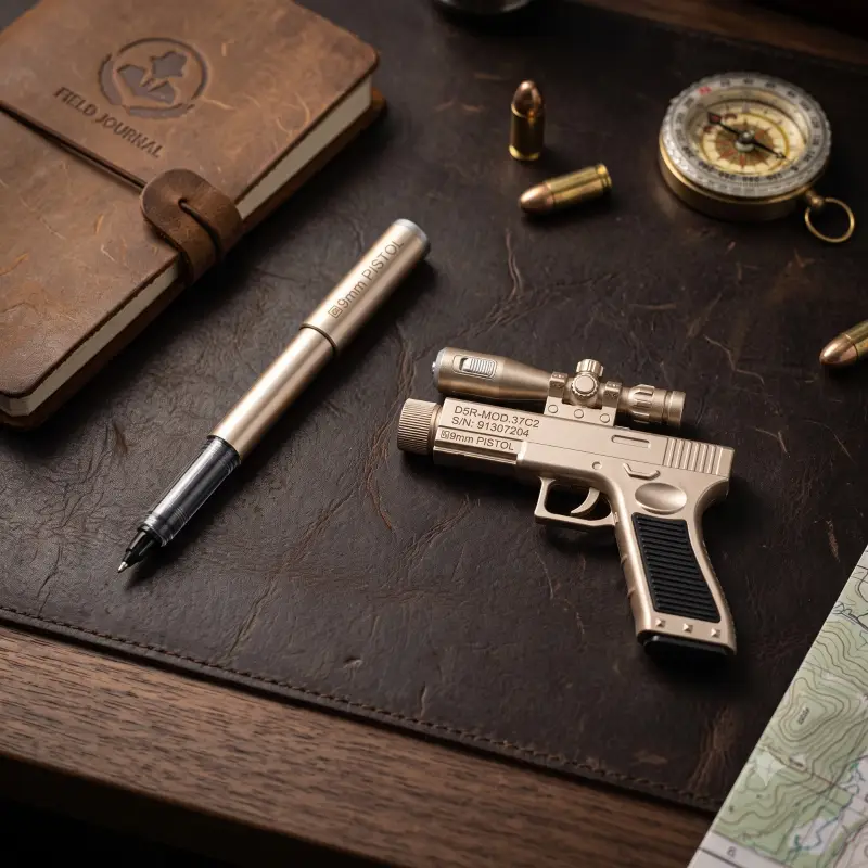 Sniper Pistol Novelty Pen - Gold