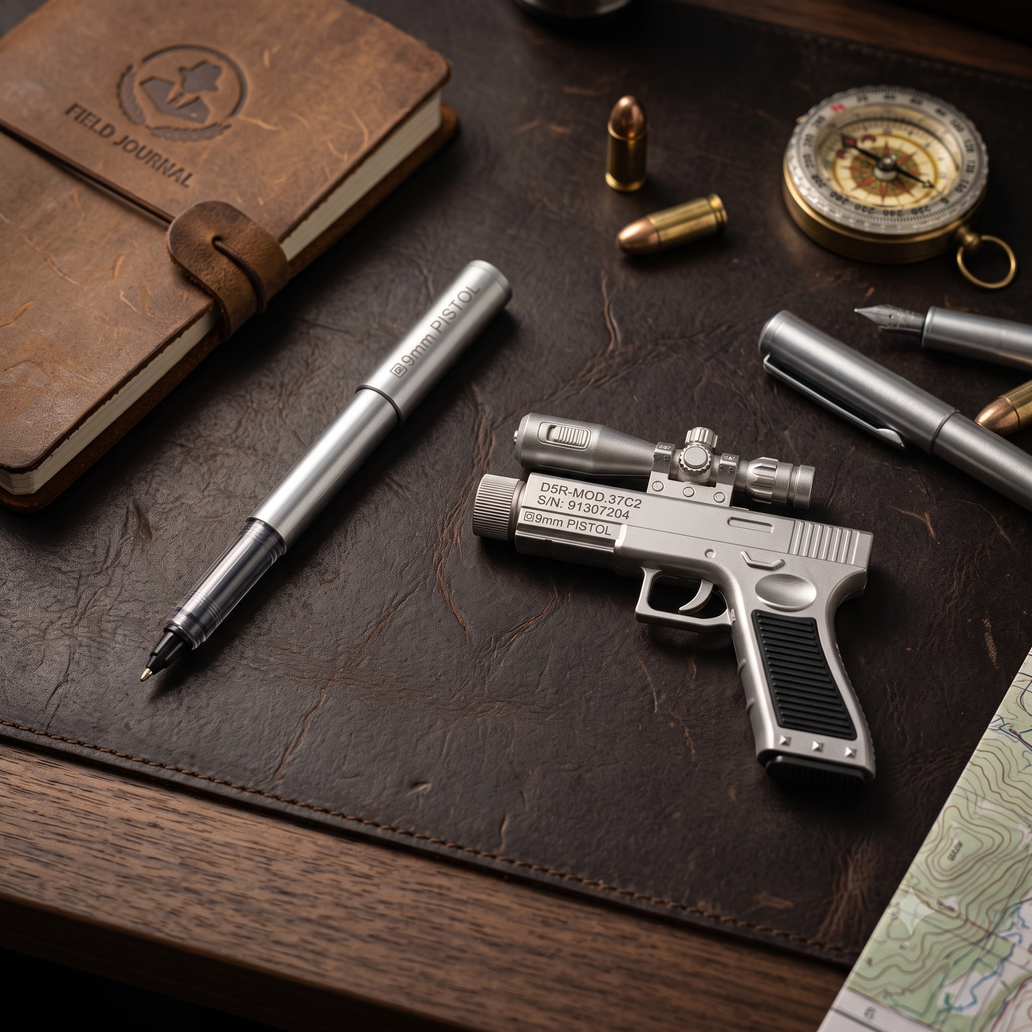 Sniper Pistol Novelty Pen - Grey